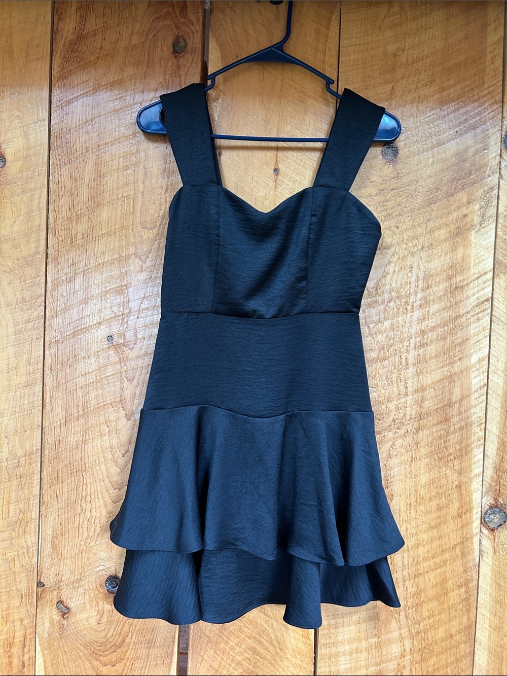 Altar'd State Black Tiered Mini Dress with Wide Straps